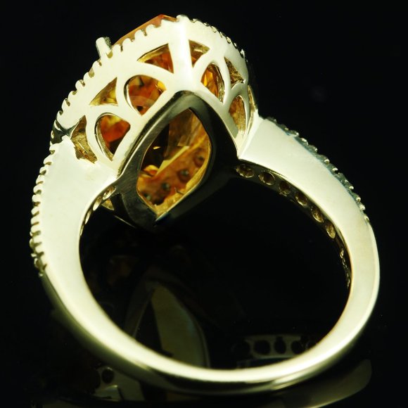 Sonia Bitton / 3.75 CT Honey Citrine & Yellow Sapphire Ring / 14K - Picture 5 of 7